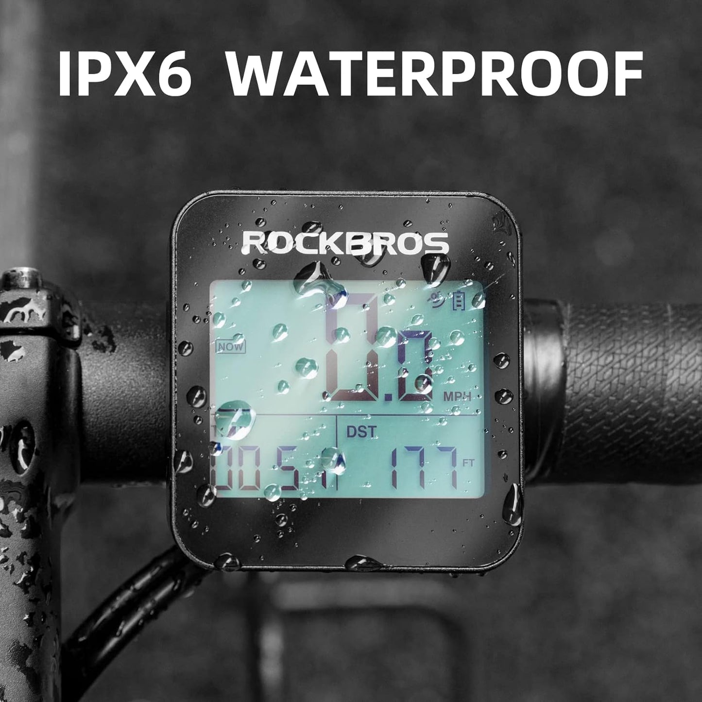 ROCKBROS GPS Bike Computer Accurate Wireless Speedometer with Backlight